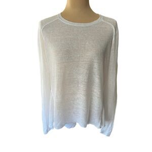 Eileen Fisher White Crew Neck Sweater